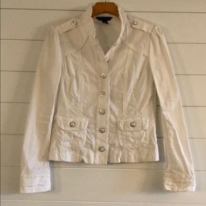 WHBM white button up jacket